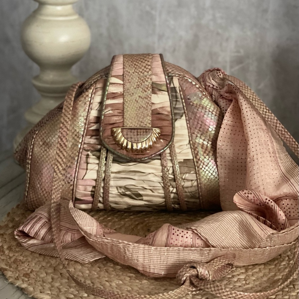 Vtg Sharif Python Snakeskin Iridescent/Shimmering… - image 4